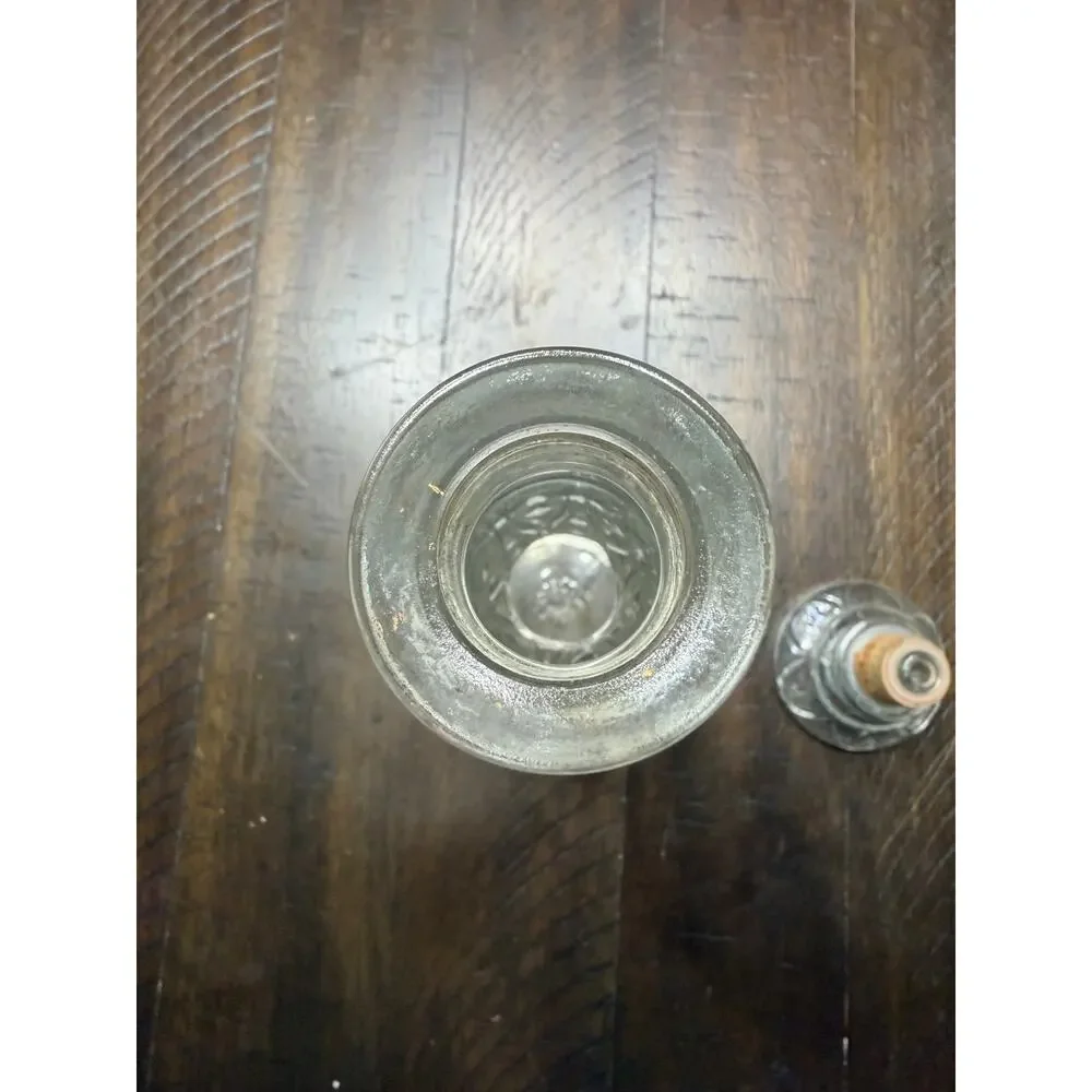 Vintage Liquor Bottle Glass Decanter w/ Stopper Crystal Barware 10
